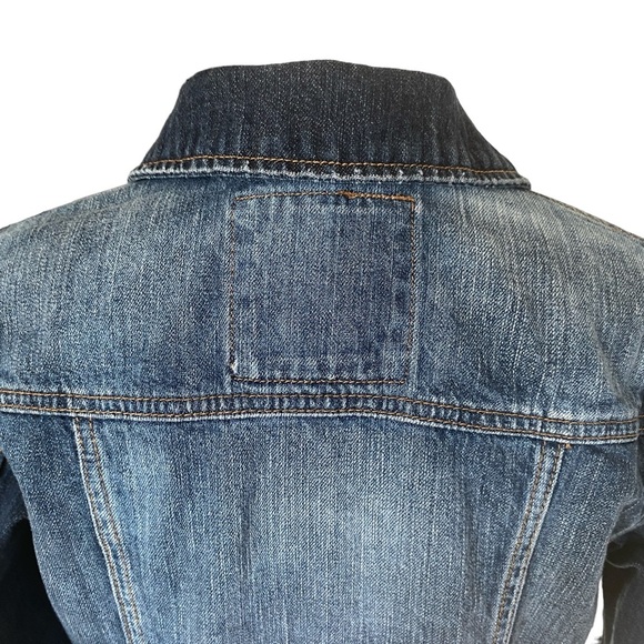 Mudd button up long sleeve collared denim jean jacket women’s size M - Picture 6 of 9